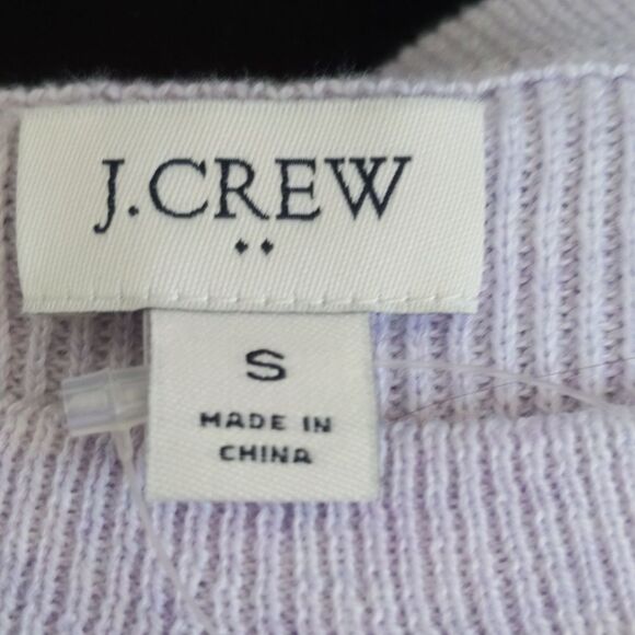 J. Crew NWT 100% cotton, lavender, long sleeve sweater, ruffle sleeve S - Picture 5 of 10